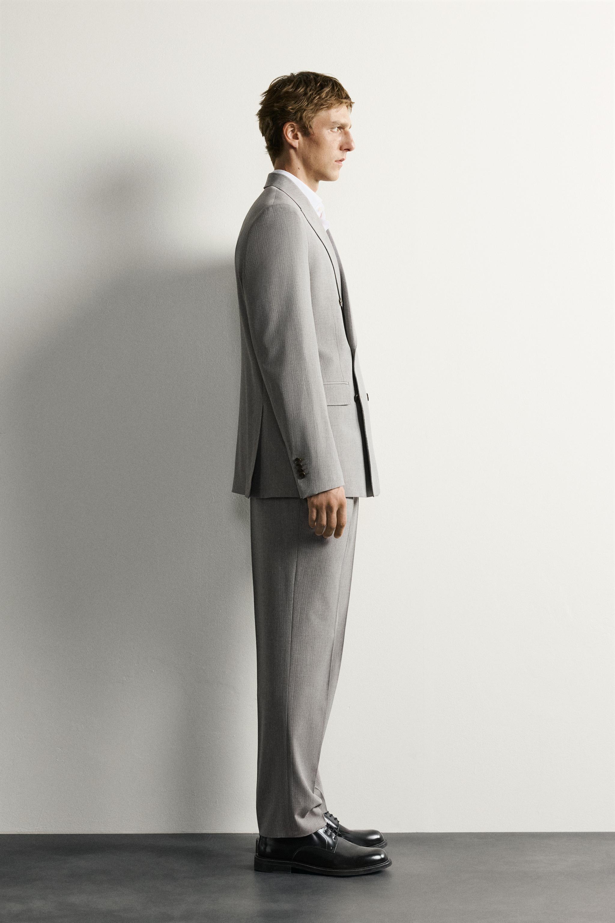 STRIPED REGULAR FIT SUIT PANTS